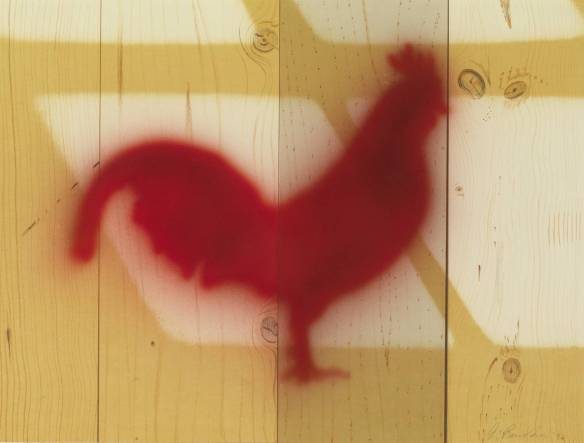 RED ROOSTER 1996 by Edward Ruscha born 1937