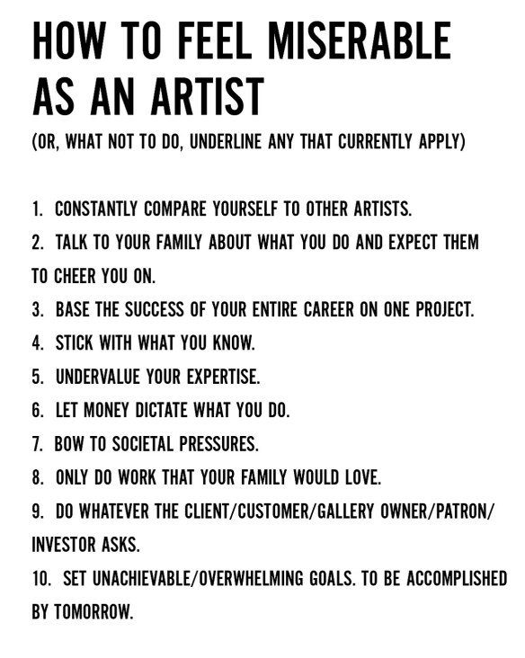 Keri Smith, How to Feel Miserable as an Artist, 2010