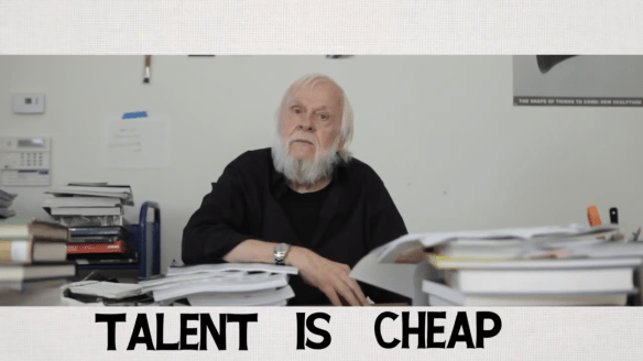 A Brief History of John Baldessari - screen shot -  Talent is cheap