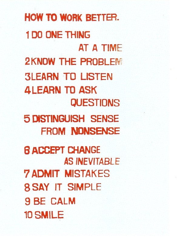 Fischli Weiss, How to Work Better, 1991